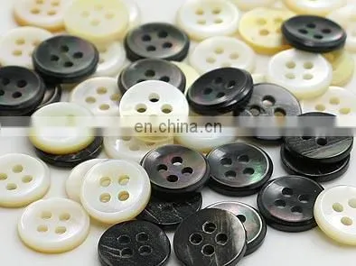 Cheap 10mm 4 Holes Tiny White and Black Natural Shell Buttons for Clothes photo-4