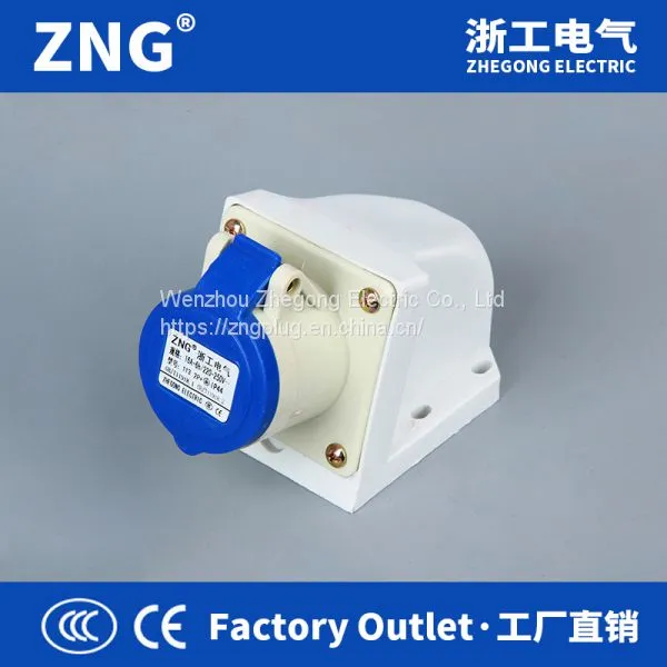 Panel Mounted Industrial Socket 32A 3Pin, 220V 32A 2P+PE IP44 Industrial Socket Stationary photo-3