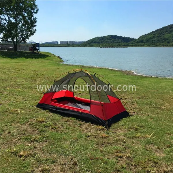 Red Mountain Tent 1 Person Hiking Tents Double Layer RainProof Outdoor Equipment photo-3