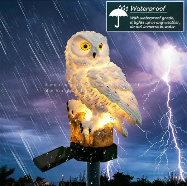 European Style Retro Resin Solar Simulation Owl Garden to Insert Small Night Light Garden Crafts Place photo-2
