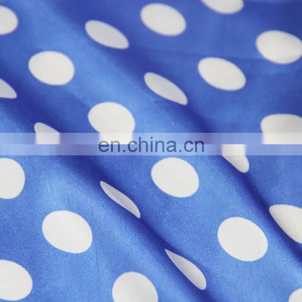 High Quality 50d*75d Polka Dot Printed Stretch Satin Fabric for Dress photo-3