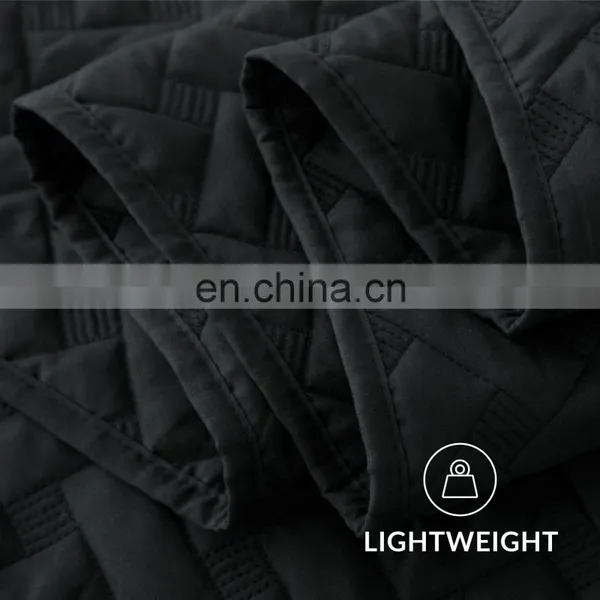 Wholesale European Custom Reversible Anti Wrinkle Color Oeko-tex Woven Solid Plain Queen Size King Quilt Set For Home photo-5