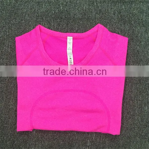 Light Orange Yoga Clothing Quick Dry T-shirts photo-5