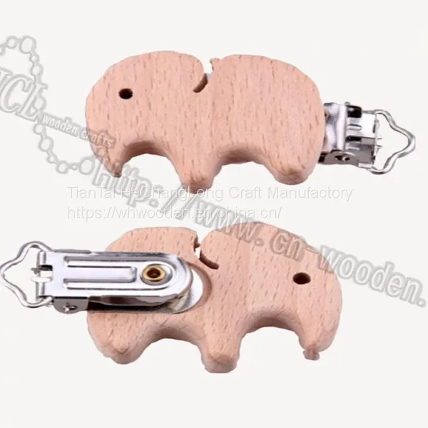 Wooden Baby Pacifier Chain Clip