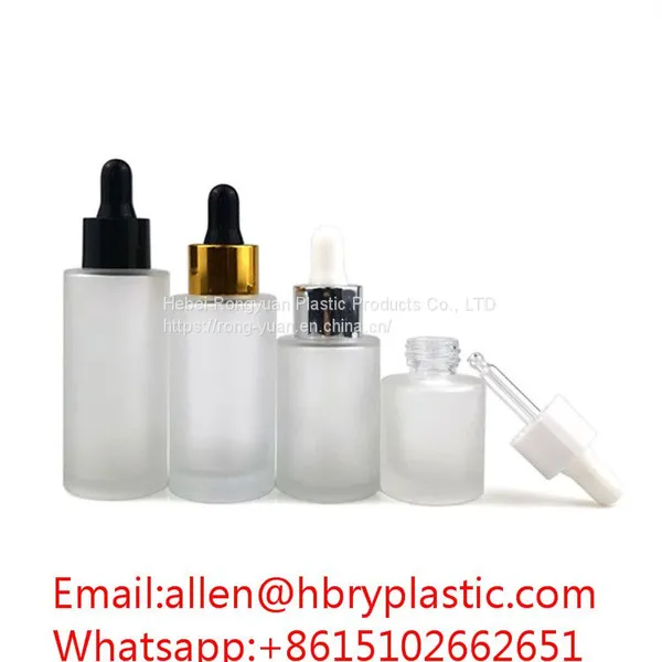 20ml 30ml 50ml Round Shape Custom Color Transparent Essential Oil Glass Dropper Bottle With White Plastic Dropper