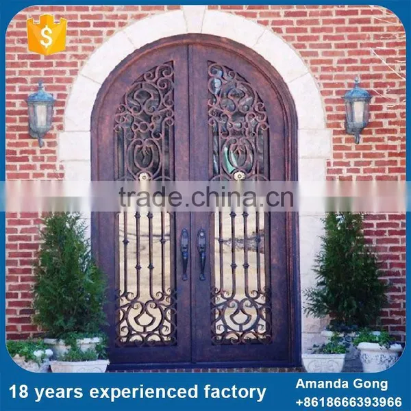 Hi-Quality Front Double Entry Door Wrought Iron Gates photo-6