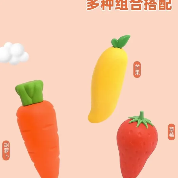 Super Fruit Eraser for Primary School Students Like Leather Eraser Big Mac Elephant Leather Creative Cartoon Cute Children Carrot Elephant Leather Without Crumbs and no Traces to Erase Words Into Line Kindergarten Stationery. photo-4