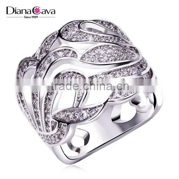 Latest Design Party Dress Cubic Zirconia Chunky Big Size Women Gold Wedding Ring photo-2