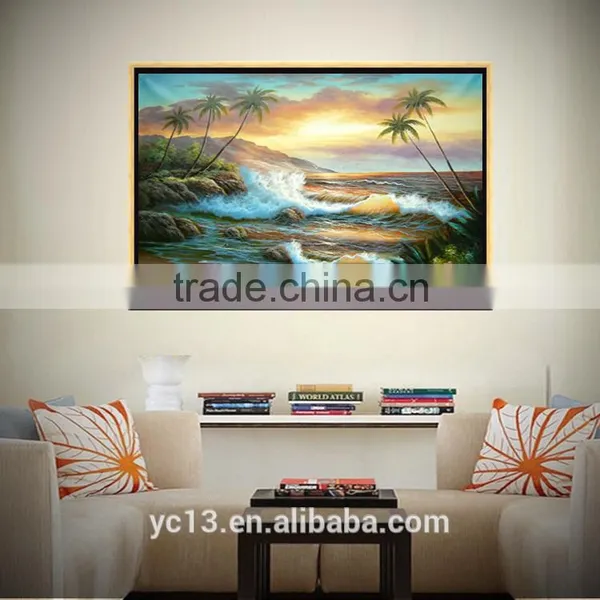 Hot Selling Modern Hand Painted Wall Art Decoration Seascape Oil Painting photo-2