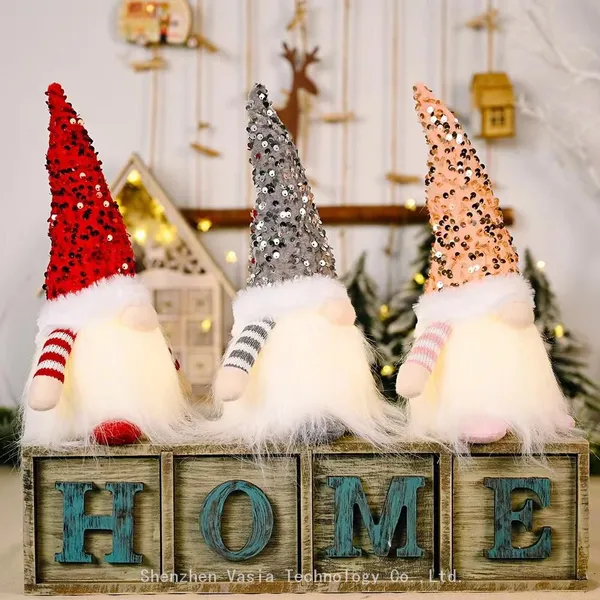 Wholesale Christmas Gnome Decor - LED Light Faceless Dolls for Table Home Xmas Party Supplies photo-4