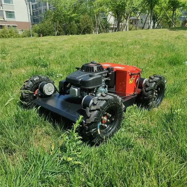 Vigorun Industrial Grade Robot Grass Cutter Remote Control Cordless Gas-Electric Hybrid Lawn Mower 200M Range 550mm Cutting