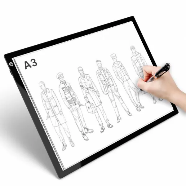 JACC A3 Slim LED Zeichenbrett mit Durchleuchtung IDTP001 Acryl-Lichtpad, USB-betrieben, für Künstler, Skizzen, Entwürfe und Durchzeichnen