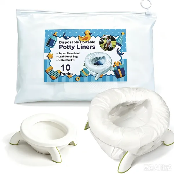 Disposable Potty Liners with Super Absorbent Pad, Universal Fit Portable Kids Toilet Chair Bags, Leak‑Proof Toddler Potty Training Bags