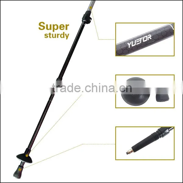 3 Sections Retractable External Quick Lock Carbon Fiber Trekking Pole Hiking Stick Supplier's Choice photo-6