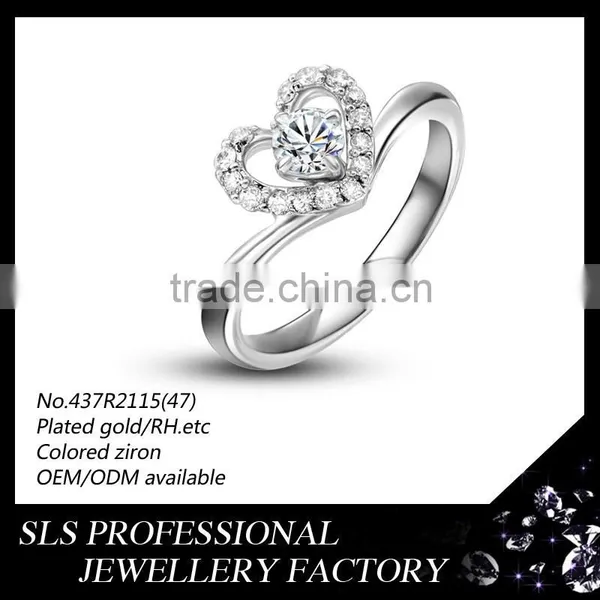 China New Year Design Jewelry Bride Silver Wedding Ring 925 Solid Silver Ring With aa cz Stone