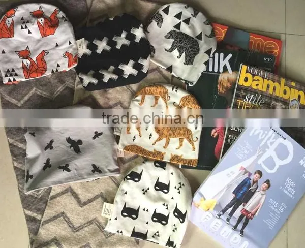 Ins Hot Selling Children Autumn & Winter Baby Headwear Toddlers Baby Fashion Printing Soft Cotton Hats photo-2