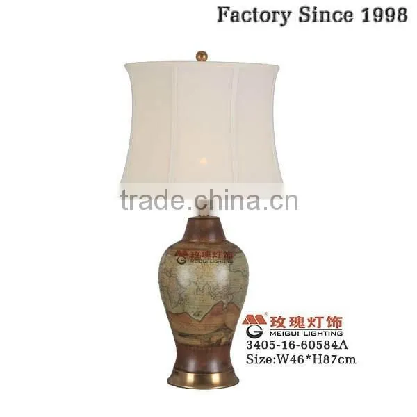 Traditional Ceramic Lamp in Coffee Colour photo-3