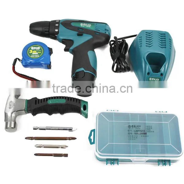 LAOA 19pcs Aluminum Case Li-ion Electric Drill Hardware Tool Set photo-5