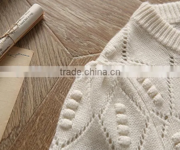 Cashmere Sweater Crew Neck Long Sleeve Pullover With Pointelle and Embroidery Details photo-4