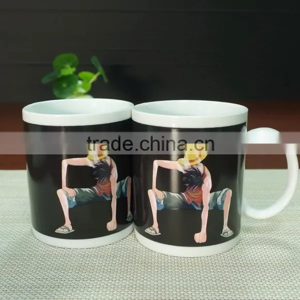 New Design Black Printing Cup Color Changing Ceramic Coffee Mug Magic Mug photo-3