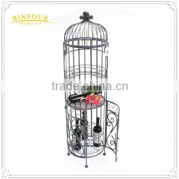 Birdcage Design Metal Wine Bottle Display Rack Wrought Iron Wine Rack photo-2