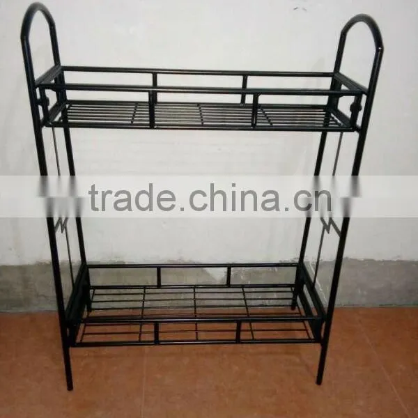 Plant Stand With Contemporary Tray Design and 2-Tier, Black photo-3