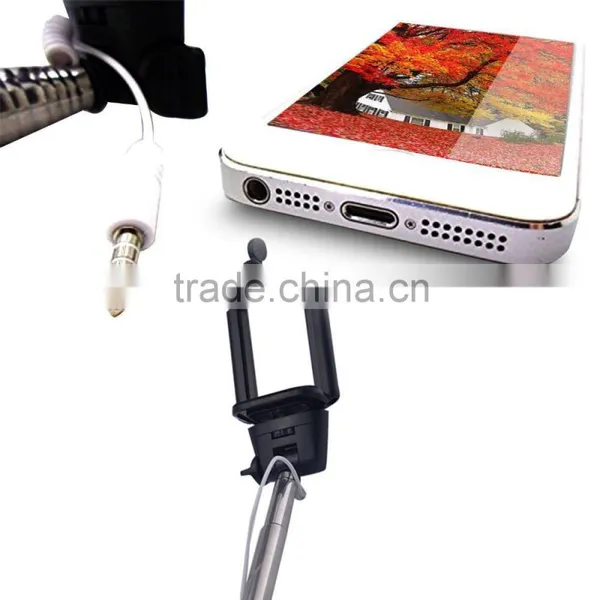 2015 HOT SALE Selfie Stick With Cable, Cable Take Pole Selfie Stick photo-5