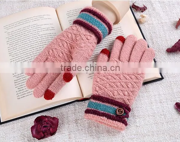 Hot Sale For Christmas Unisex Touch Screen Gloves For Couples 2 Fingertips With Conductive Fiber photo-3