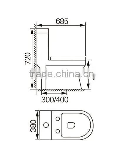 Modern Bathroom Dennis 2085 One Piece P Trap Chinese WC Toilet photo-5