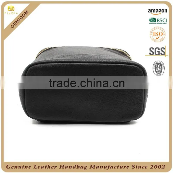 CSS1663-001 Good Quality Cow Leather High School Backpack Bag Black Traveling Zipper Bag China Multi-purpose Backpack photo-3