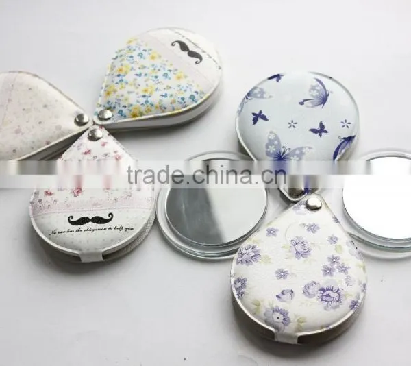 2015 Newly Leather Compact Mirror With Keychain for Wholesale,ME302 photo-2