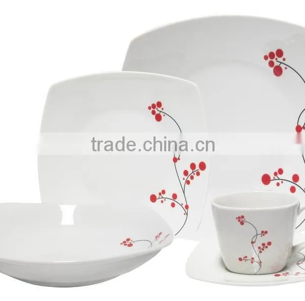20pcs Square Dinner Set / Square Porcelain Ceramic Dinner Set photo-4