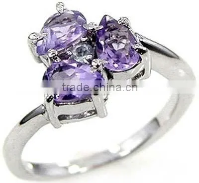 Genuine AMETHYST Ring & .925 Sterling Silver Ring Online Silver Jewelry Wholesaller