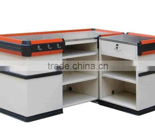 Customized Supermarket Wooden Cashier Table photo-2