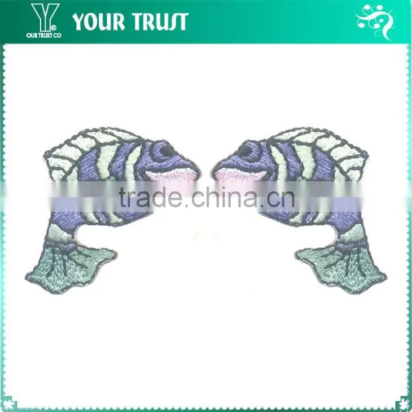 Colorful Tropical Fish Cloth Applique Custom Woven Patches photo-2