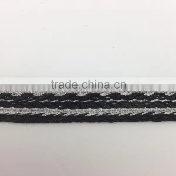 Factory Direct Sale Silver Black National Ribbon Lace Braid Belt