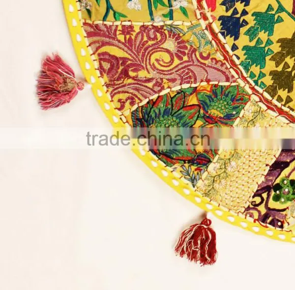 Indian Ethnic Bohmian Round Floor Pillow Floor Seating Cushions Meditation Decor Rajasthani Pillows photo-5