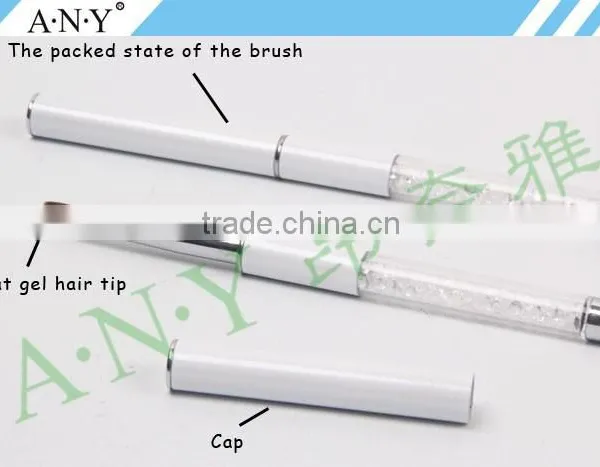 ANY Nail Art UV Gel Nails Building Crystal Pure Kolinsky Nail Art Brush Flat Gel Art photo-2