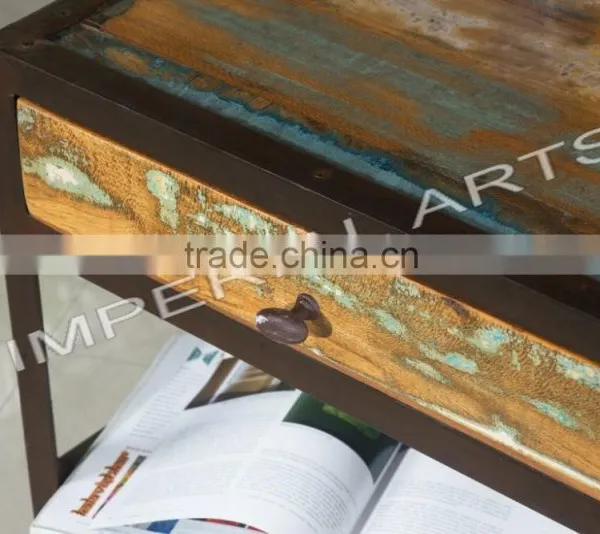 INDIAN IRON WOOD SIDE TABLE WITH 1 DRAWER, FOR HOME FURNITURE photo-2