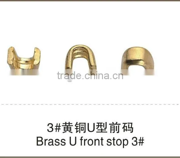 Brass U Top Stopper No.3 Zipper Garment Accessories Accessories Garment