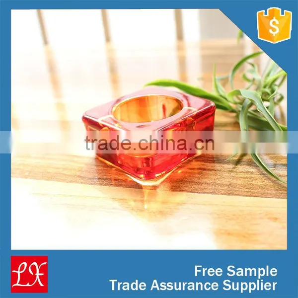 Colorful Square Glass Votive Candle Holde for Tealight photo-3