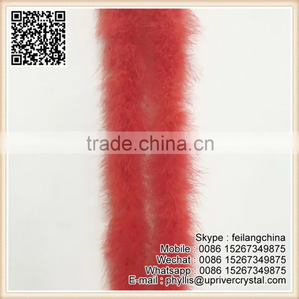 Artificial Select Good Quality Red Fluffy Feather Boa photo-2