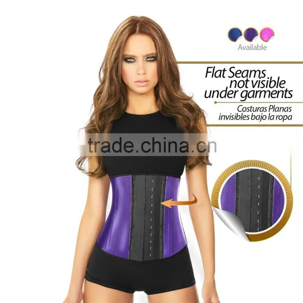 Five Colors 9 Steel Bones 3 Layers Latex Waist Trainer Shapers Corset With Latex Buttons photo-6