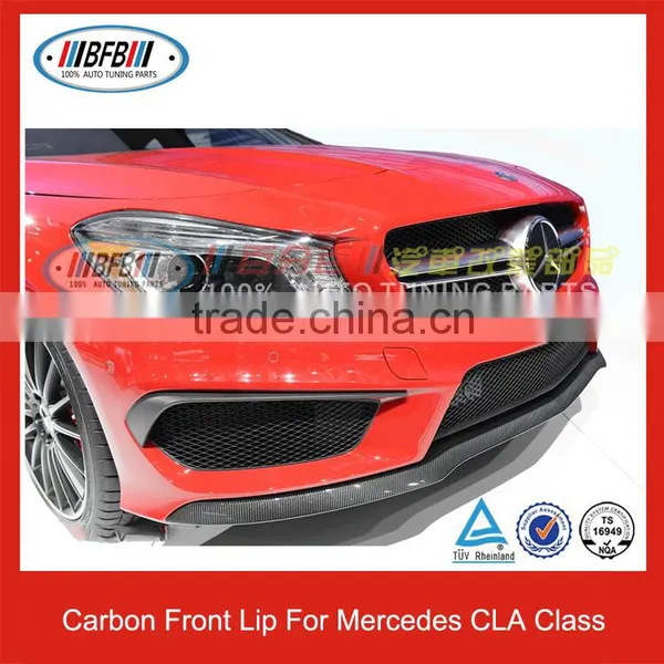 For Mercedes W117 CLA Class 2015 Real Carbon Fiber Front Lip Front Bumper photo-2