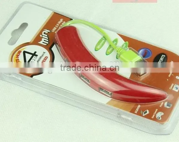 Wholesale Lovely Fruits 4 Port Usb Hub With Chili Shape