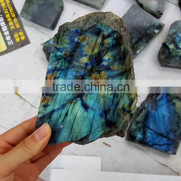 Blue Flashy Labradorite Stones Slice for Sale photo-3
