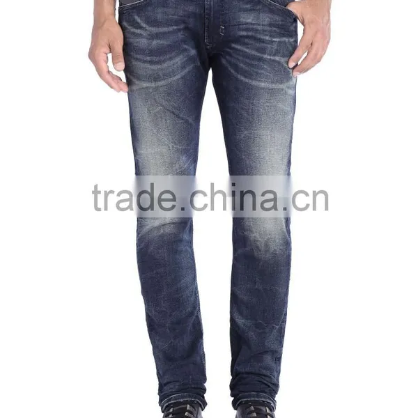 2015 Men Light Blue Stretch Denim Jeans/ Spell Check Slim Waist Skinny Pants For Men photo-2