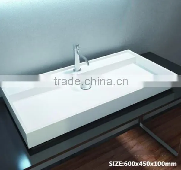 Sanitary Ware Bathroom Solid Surface Wash Hand Basins,Wall Hung Solid Surface Wash Basins, Stone Resin Wash Basin photo-6