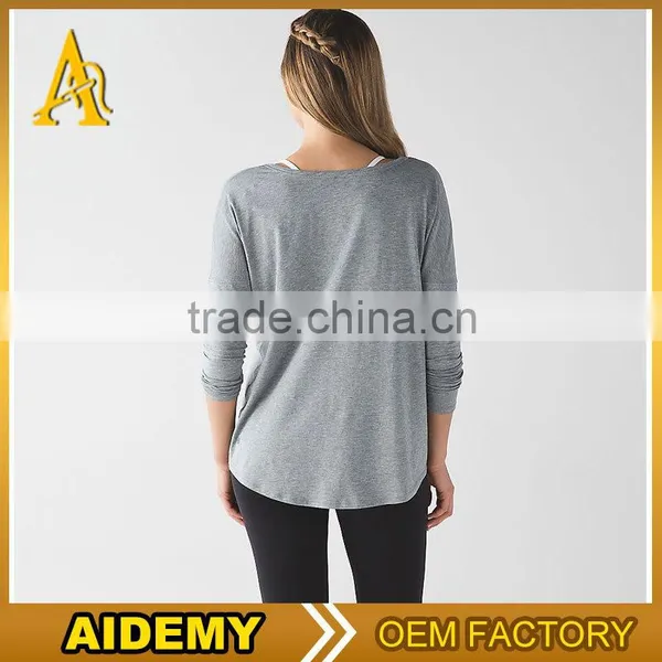 Skin Tight Compression Quick Dry Lady Green Blue Fitness Sport Yoga Long Sleeve Spandex Clothing Shirt photo-3