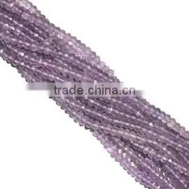 Amythest facted roundel beads